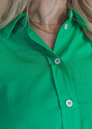 Run Your Way Button Up- Kelly Green