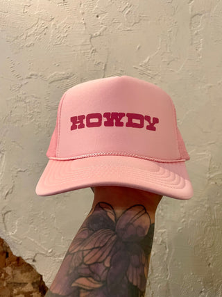 Howdy Trucker Hat- pink