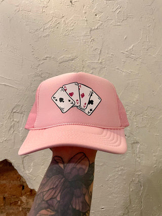 Aces Trucker Hat- pink
