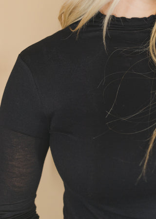 On the Way Mock Neck Top- Black