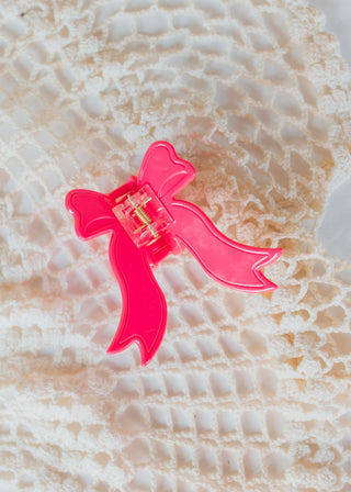 Bow Hair Claw Clip-Pink