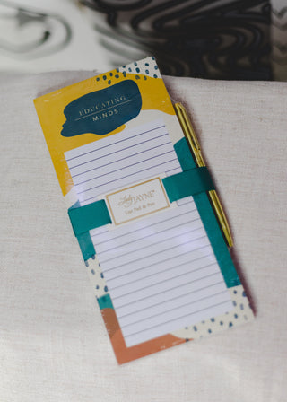 Magnetic List Pad with Pen- Educating Minds
