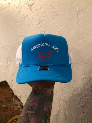 American girl Trucker Hat-turquoise
