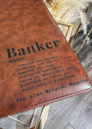 Banker (noun) Folio- Brown