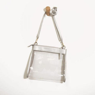 Clear Tanya TopZip Bag- Silver
