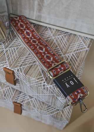 All About You Guitar Strap- Rust Aztec