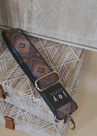 All About You Guitar Strap- Orange Aztec