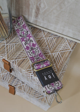 All About You Guitar Strap- Lilac Floral