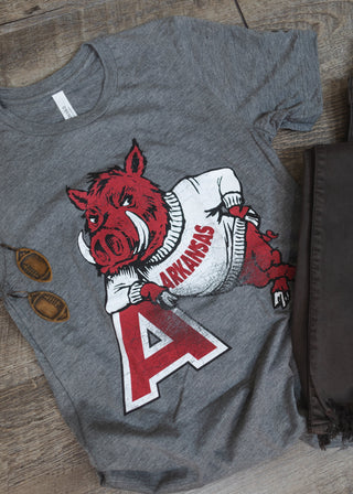 Hog Leaning on A Graphic Tee