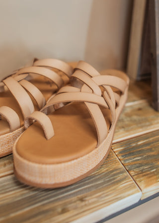 Mando Platform Sandal-  Almond