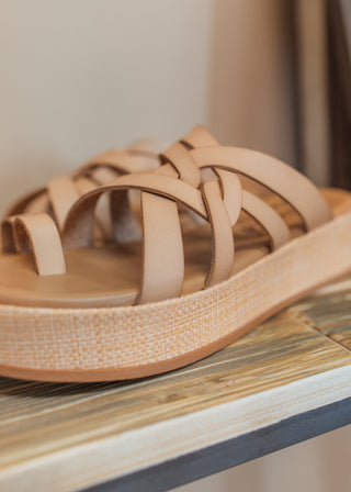 Mando Platform Sandal-  Almond