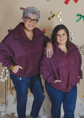 Without Doubt Pullover- Plum