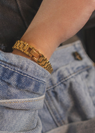 Thin Watch Band Bracelet-Gold