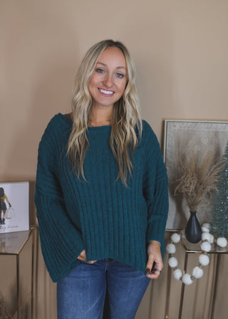 Work for You Sweater-Teal