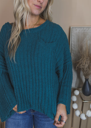 Work for You Sweater-Teal
