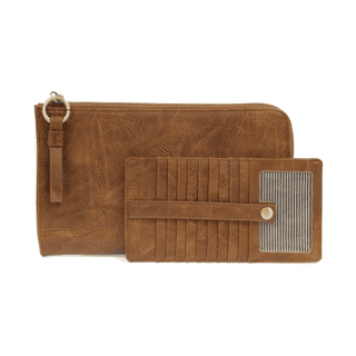 Karina Convertible Wristlet + Wallet- Pecan