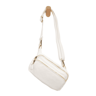 Kylie Double Zip Sling Belt Bag- White