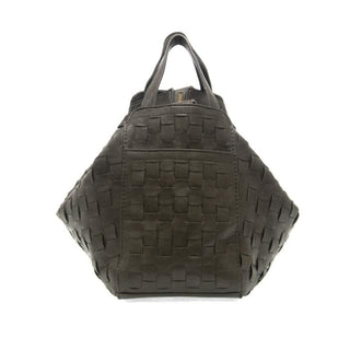 Brenna Woven Satchel Bag-Charcoal