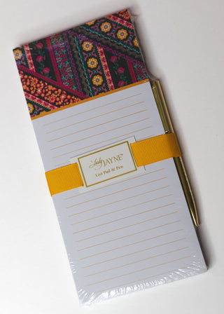 Magnetic List Pad with Pen- Patchwork