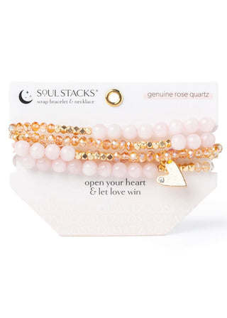 Bracelet/Necklace Wrap- Rose Quarts