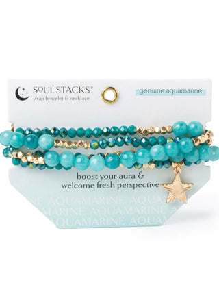 Bracelet/Necklace Wrap- Aquamarine
